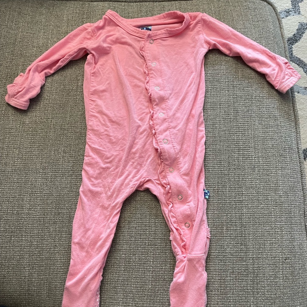 Kickee pants pink onesie 3-6 months